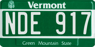 VT license plate NDE917