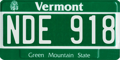 VT license plate NDE918