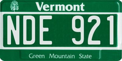 VT license plate NDE921