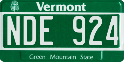 VT license plate NDE924
