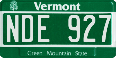 VT license plate NDE927