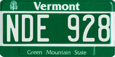 VT license plate NDE928