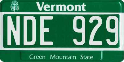 VT license plate NDE929