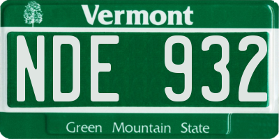 VT license plate NDE932