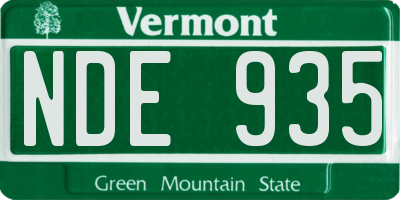 VT license plate NDE935