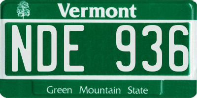 VT license plate NDE936