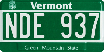 VT license plate NDE937