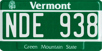 VT license plate NDE938