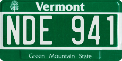VT license plate NDE941