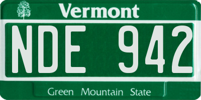 VT license plate NDE942