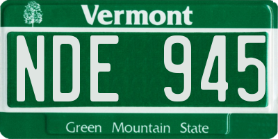 VT license plate NDE945