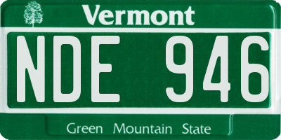 VT license plate NDE946