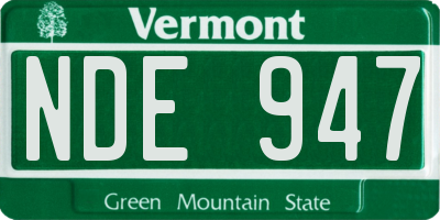 VT license plate NDE947