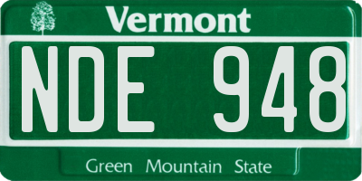 VT license plate NDE948