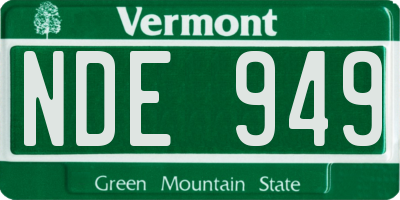 VT license plate NDE949