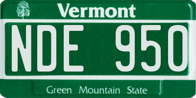 VT license plate NDE950