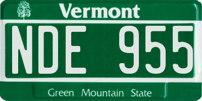 VT license plate NDE955