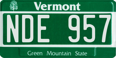 VT license plate NDE957