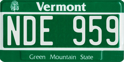 VT license plate NDE959