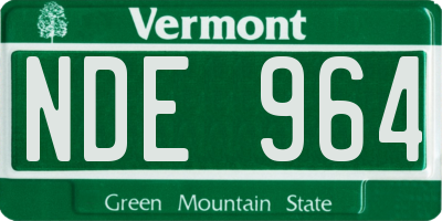 VT license plate NDE964