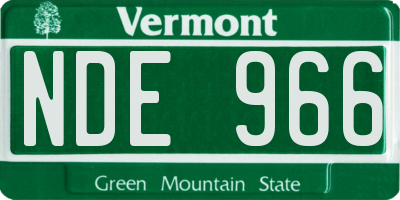 VT license plate NDE966