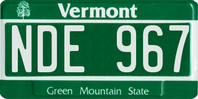 VT license plate NDE967