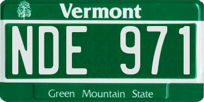 VT license plate NDE971
