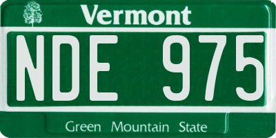VT license plate NDE975