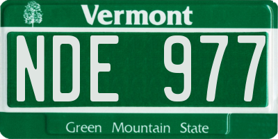 VT license plate NDE977