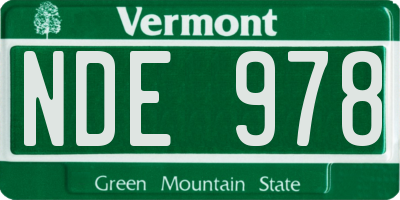 VT license plate NDE978