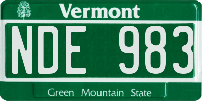 VT license plate NDE983