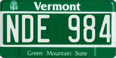 VT license plate NDE984