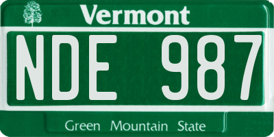 VT license plate NDE987