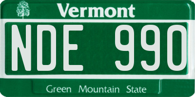 VT license plate NDE990