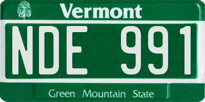 VT license plate NDE991