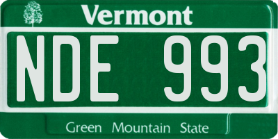 VT license plate NDE993