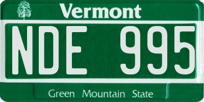 VT license plate NDE995