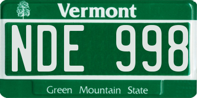 VT license plate NDE998