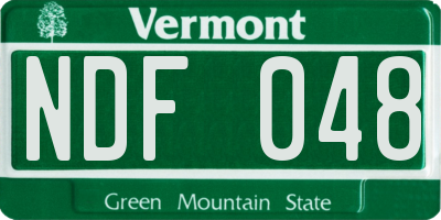 VT license plate NDF048