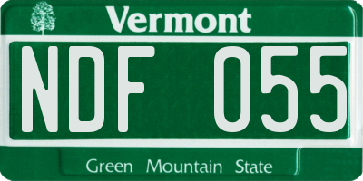 VT license plate NDF055