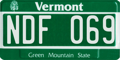 VT license plate NDF069