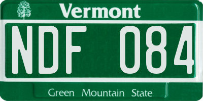 VT license plate NDF084