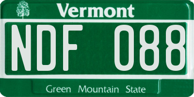 VT license plate NDF088