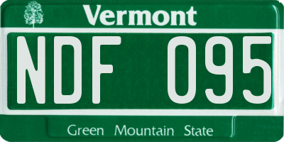 VT license plate NDF095