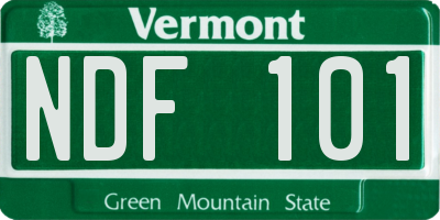VT license plate NDF101