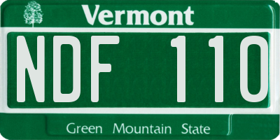VT license plate NDF110