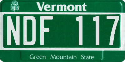 VT license plate NDF117