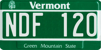 VT license plate NDF120