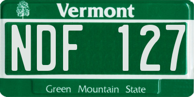VT license plate NDF127