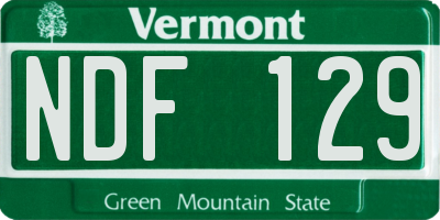 VT license plate NDF129